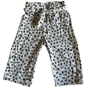 Jessica Simpson Black and White Leopard Print Palazzo Pants girls size 12M